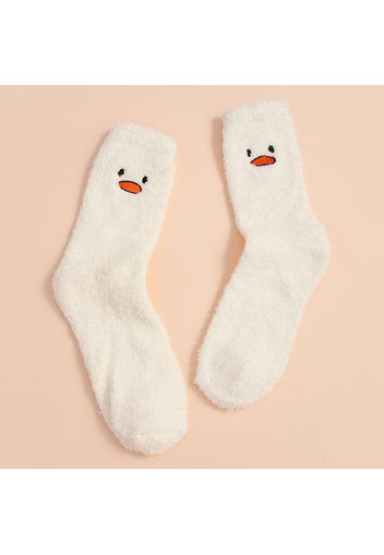 Women Cute Cartoon Pattern Design Autumn Winter Warm Fluffy Socks