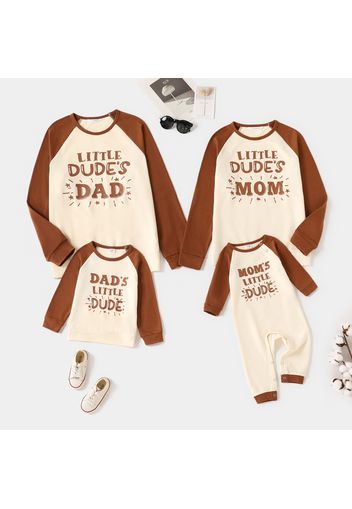 Family Matching Letter Print Raglan Long-sleeve Casual Sweatshirts