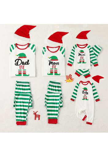 Family Matching Christmas Stripe Print Long-sleeve Pajamas Set(Flame Resistant)