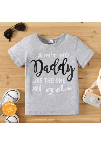 Toddler Boy Letter Print Short-sleeve Light Grey Tee