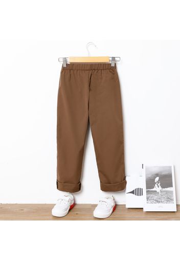 Kid Boy Letter Patchwork Design Elasticized Pants with Pocket