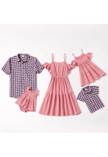 Mosaic 100% Cotton Solid and Plaid Family Matching Sets