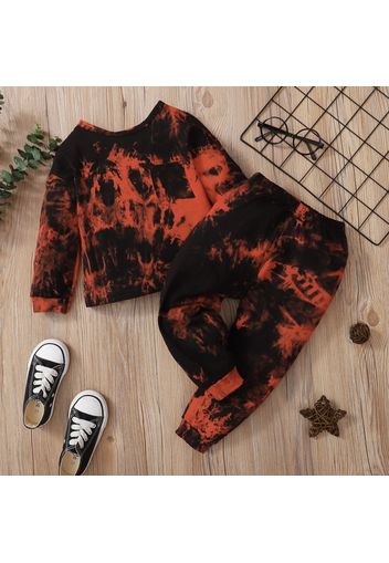 Baby 2pcs Cotton Tie Dye Long Sleeve Sweatshirt Pullover Set