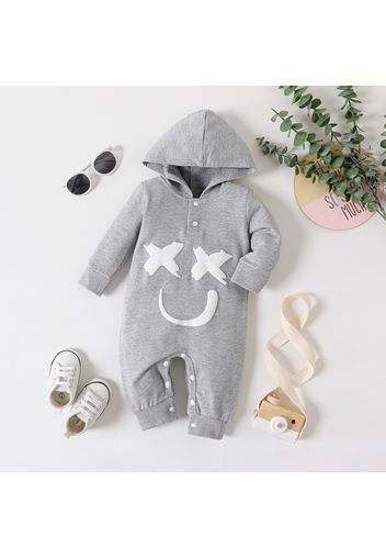 100% Cotton Baby Boy/Girl Glow In The Dark Print Hooded Long-sleeve Jumpsuit