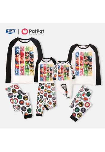 Justice League Family Matching Heroes Graphic Top and Allover Pants Pajamas Sets