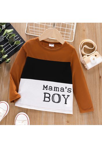 Toddler Boy Letter Print Colorblock Long-sleeve Tee