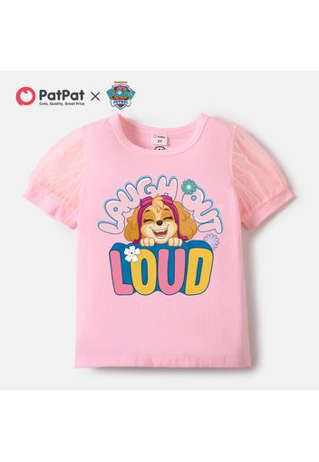 PAW Patrol Toddler Girl Cotton and Mesh Graphic Tee