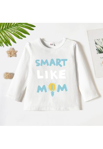 Toddler Graphic Light Bulb and Letter Print Long-sleeve Tee