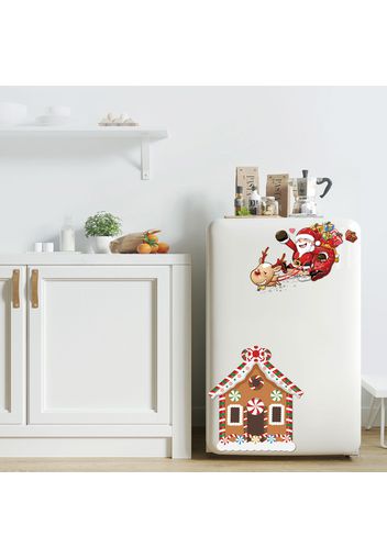 Christmas Stickers Windows Fridge Toilet Lid Glass Wall Stickers Cabinet Diagonal Decorative Stickers for Xmas Home Decoration