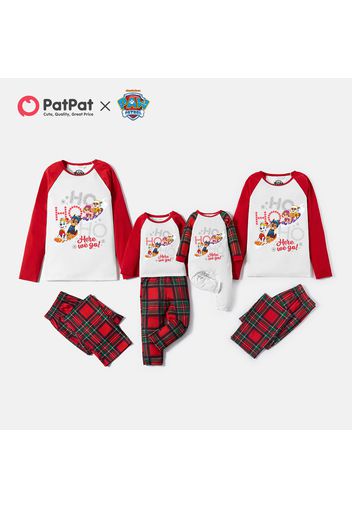 PAW Patrol Christmas HoHoHo Family Matching Pajamas Top and Plaid Pants Sets