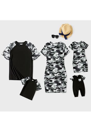 Camouflage Series Family Matching Sets(Tight slit Mini Dresses for Mom and Girl)