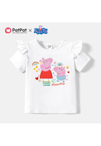 Peppa Pig Toddler Girl Rainbow Floral Cotton Tee