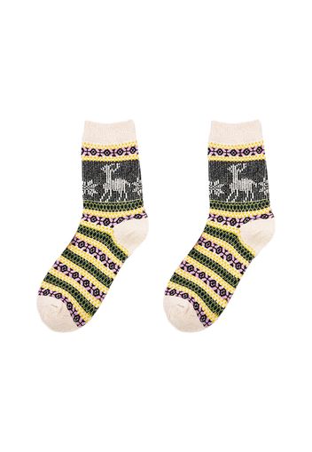 Women Vintage Style Socks Thick Warm Wool Blend Crew Socks