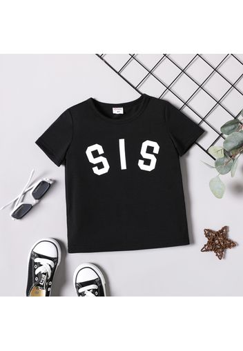 Toddler Boy Casual Letter Print Short-sleeve Black Tee