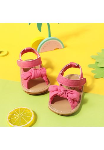 Baby / Toddler Solid Bow Decor Open Toe Denim Sandals Prewalker Shoes