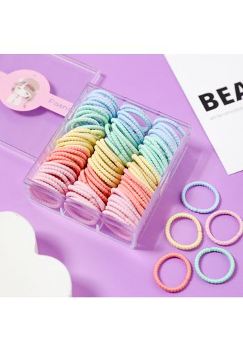 Boxed Colorblock Nylon Hair Ties for Girls