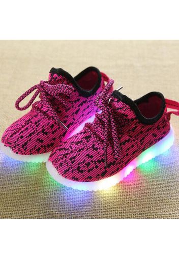 Toddler / Kid Breathable Lace- up LED Sneakers