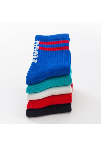 5-pack Multi Color Letter Print Athleisure Socks for Toddlers / Kids