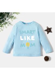 Toddler Graphic Light Bulb and Letter Print Long-sleeve Tee