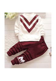 2-piece Toddler Boy Striped Pullover Sweatshirt and Letter Print Pants Set