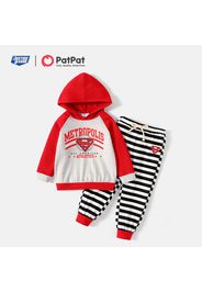 Justice League Toddler Boy/Girl 2-piece Colorblock Hooded Sweatshirt and Stripe Pants Set