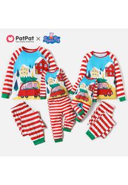 Peppa Pig Family Matching Christmas Colorblock Top and Stripe Pants Pajamas Sets