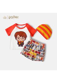 Harry Potter 3pcs Toddler Girl/Boy Figure Print Short Raglan Sleeve Tee, Elasticized Shorts and Stripe Cap Set