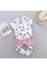 2pcs Cactus Print Short-sleeve Baby Set