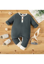 100% Cotton Solid Waffle Long-sleeve Baby Jumpsuit