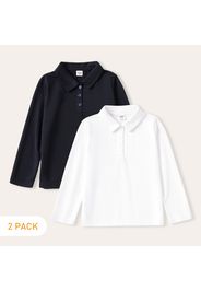 2-pack/1-pack Kid Boy/Kid Girl Long-sleeve Uniform Pique Polo Shirt