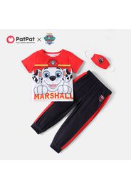 PAW Patrol 3-piece Toddler Boy/Girl Colorblock Tee and Sweatshirt Pants Set with Face Mask