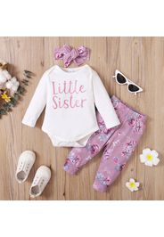 Letter and Floral Print Baby Set