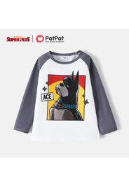 Super Pets Toddler Girl/Boy Letter Print Colorblock Long Raglan Sleeve Tee