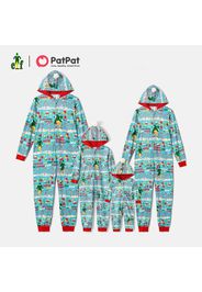 ELF Family Matching Christmas Allover Zip-up Hooded Pajamas Onesies