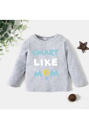 Toddler Graphic Light Bulb and Letter Print Long-sleeve Tee