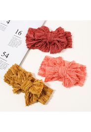 3-pack Solid Ruffled Bow Elasticity Headband for Girls