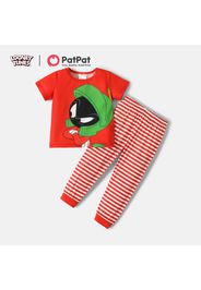 Looney Tunes 2pcs Toddler Girl/Boy Colorblock Short-sleeve Tee and Stripe Pants Set