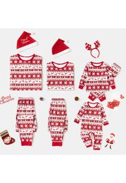 Christmas All Over Print Red Family Matching Long-sleeve Pajamas Sets (Flame Resistant)