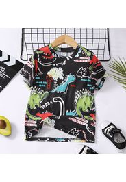 Toddler Boy Letter Dinosaur Print Short-sleeve Tee