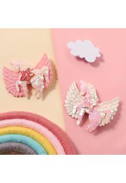 2-pack Sequin Star Unicorn with Glitter Wing Hair Clips Hair Accessories Set for Girls