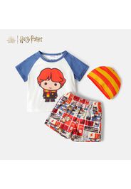 Harry Potter 3pcs Toddler Girl/Boy Figure Print Short Raglan Sleeve Tee, Elasticized Shorts and Stripe Cap Set