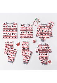 Christmas All Over Print Family Matching Long-sleeve Pajamas Sets (Flame Resistant)