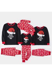 Merry Christmas Family Matching Letter Print Long-sleeve Pajamas Set (Flame Resistant)