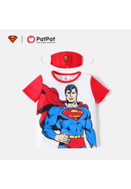 Justice League 2-piece Toddler Boy Super Heroes Colorblock Tee with Face Mask