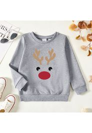 Toddler Graphic Elk Print Long-sleeve Pullover