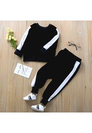 2-piece Baby / Toddler Fluff Striped Long-sleeve Pullover and Pants Set