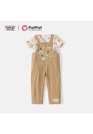 Looney Tunes 2pcs Toddler Boy Letter Print Short-sleeve Tee and  Cotton Overalls Set