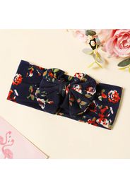 Allover Floral Print Bow Wide Headband for Girls