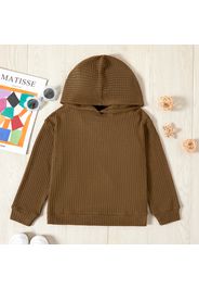 Kid Boy/Kid Girl Waffle Pattern Solid Color Hoodie Sweatshirt