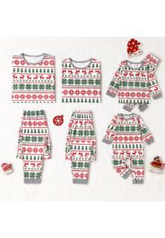 Christmas All Over Print Family Matching Long-sleeve Pajamas Sets (Flame Resistant)